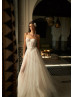 Strapless Beaded Ivory Tulle Luxurious Wedding Dress